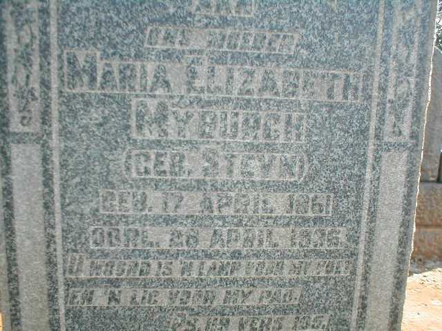 MYBURGH Maria Elizabeth nee STEYN 1861-1936