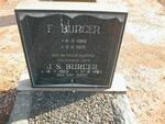 BURGER F. 1910-1971 & J.S. 1904-1983