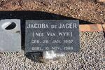 JAGER Jacoba, de nee VAN WYK 1887-1969