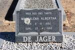 JAGER Magdalena Albertha, de 1892-1988