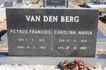 BERG Petrus Francois, van den 1925-1980 & Carolina Maria 1925-2000