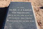 LANGE Elsie J.J. nee VOLLGRAAFF 1901-1973