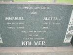 KOLVER Immanuel 1904-1958 & Aletta J. 1912-