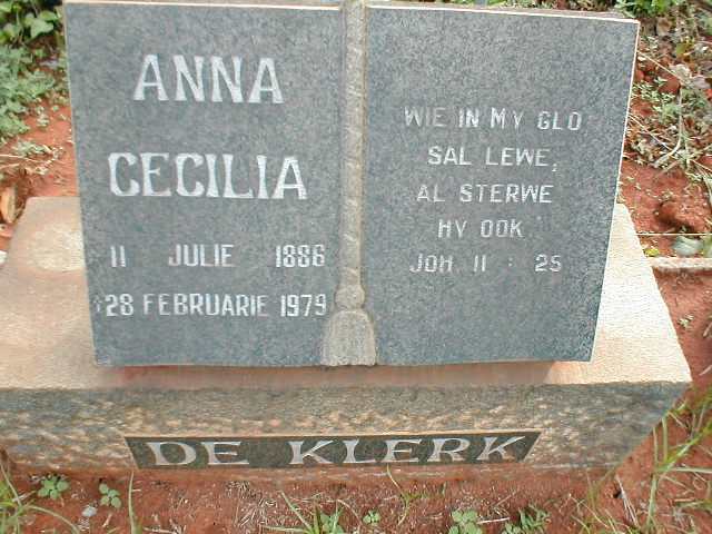 KLERK Anna Cecilia, de 1886-1979