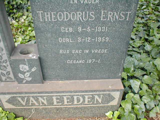 EEDEN Theodorus Ernst, van 1931-1959