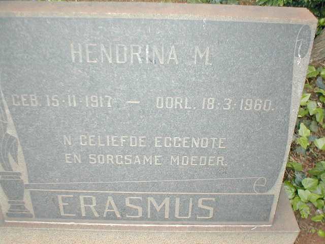 ERASMUS Hendrina M. 1917-1960