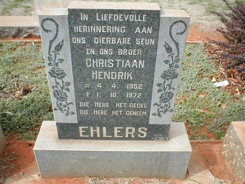EHLERS Christiaan Hendrik 1952-1972