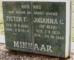 MINNAAR Pieter Frederik 1866-1924 &  Johanna Gertruida DE BEER 1872-1950