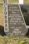 JORDAN John Andrew 1916-1992 & Johanna Magrietha 1916-1985