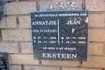 EKSTEEN Jean F. 1934-2004 & Annatjie DU PLESSIS 1940-2001