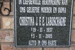 LABUSCHAGNE Christina J.E.E. 1937-2005