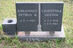 UYS Johannes Petrus B. 1929-  & Christina Gezina 1930-1983