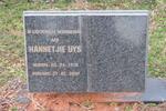 UYS Hannetjie 1926-2000