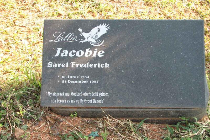 JACOBIE Sarel Frederick 1934-1997