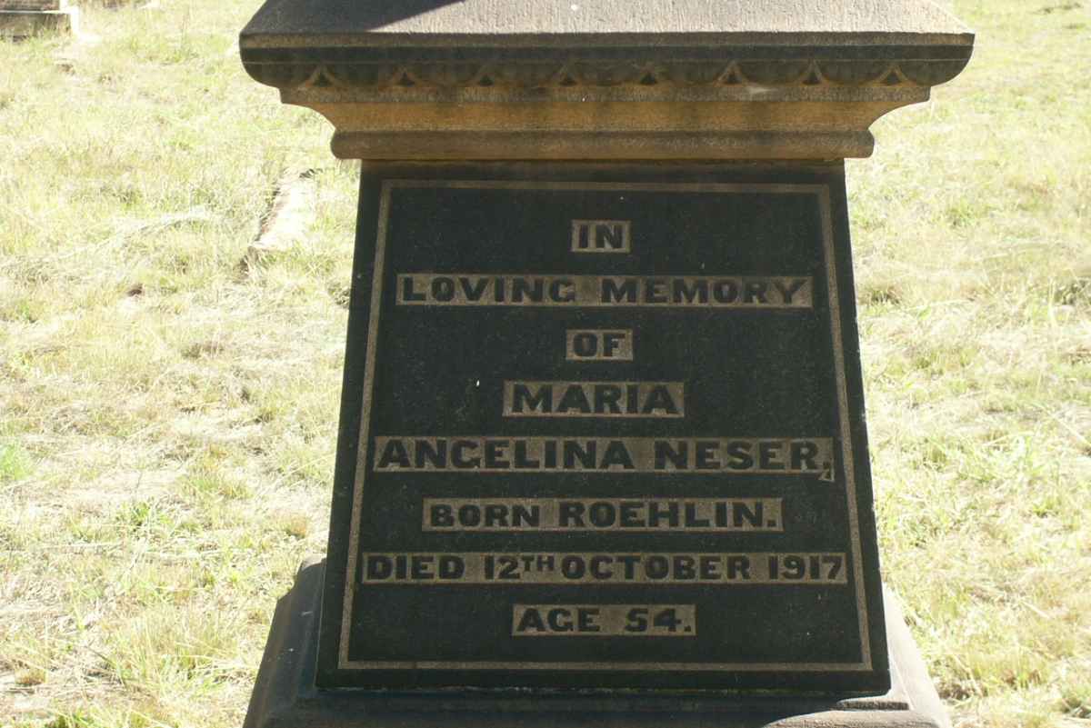 NESER Maria Angelina nee ROEHLIN -1917