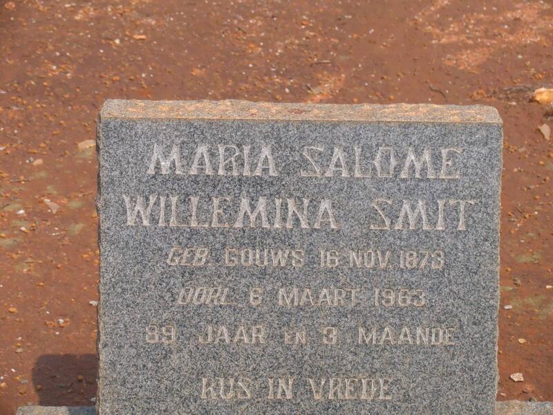 SMIT Maria Salome Willemina nee GOUWS 1873-1963