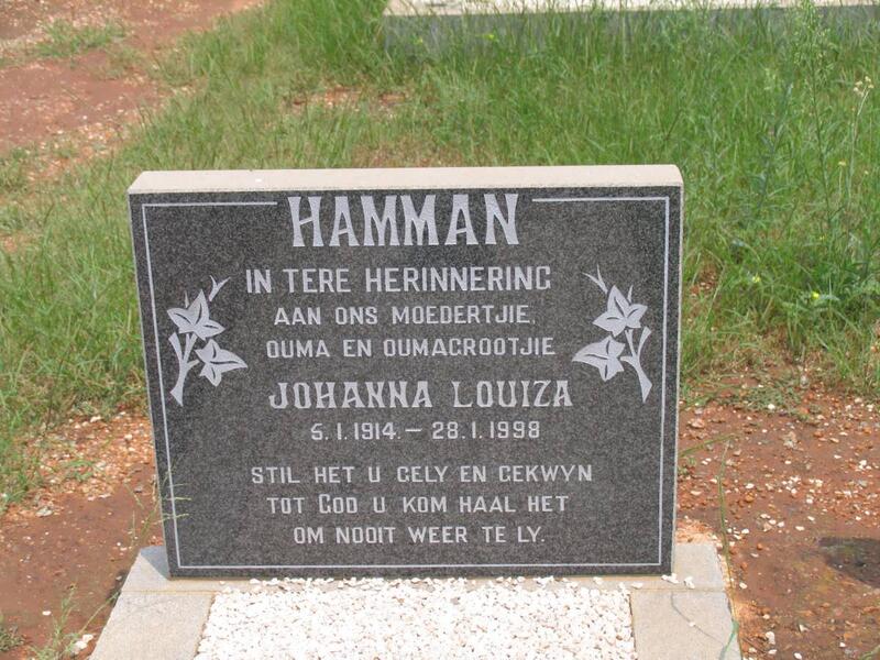 HAMMAN Johanna Louiza 1914-1998