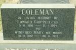 COLEMAN Edward Gripper 1886-1964 & Winifred Mary MISKEN 1892-1972