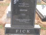 FICK Hester 1926-1999