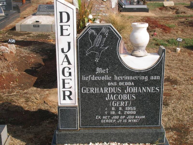 JAGER Gerhardus Johannes Jacobus, de 1955-2000