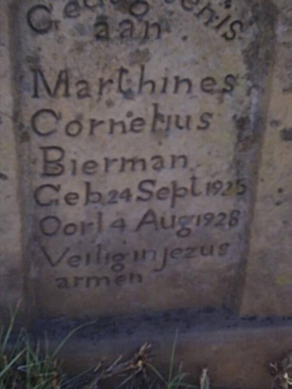 BIERMAN Marthines Cornelius 1925-1928