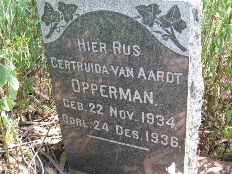 OPPERMAN Gertruida van Aardt 1934-1936