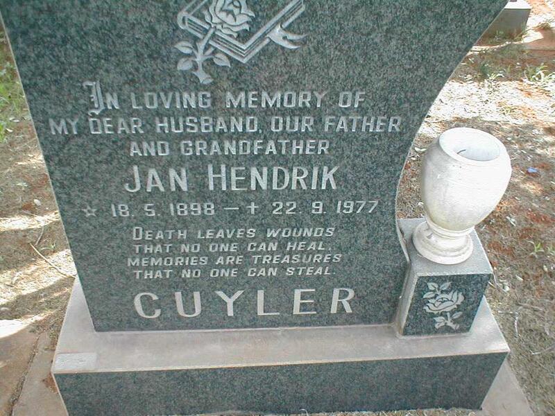 CUYLER Jan Hendrik 1898-1977