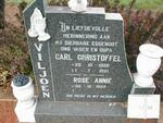 VILJOEN Carl Christoffel 1920-1981 & Rose Annie 1922-