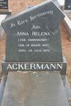 ACKERMANN Anna Helena nee DANNHAUSER 1907-1972