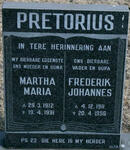 PRETORIUS Frederik Johannes 1911-1996 & Martha Maria 1912-1991
