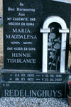 REDELINGHUYS Hennie Terblanche 1923-2003 & Maria Magdalena 1926-1991
