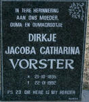 VORSTER Dirkje Jacoba Catharina 1895-1992