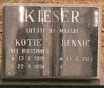 KIESER Bennie 1922- & Kotie BUISSINNE 1928-1994