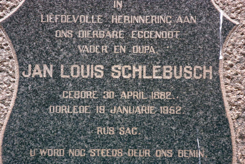 SCHLEBUSCH Jan Louis 1882-1952