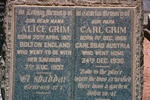 GRIM Carl 1866-1936 & Alice 1871-1937