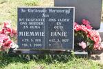 WYK Fanie, van 1927-  & Miemmie 1931-2003
