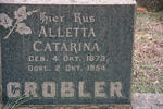 GROBLER Alletta Catharina 1873-1954