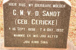 SANDT C.M., van der nee GERICKE 1898-1932