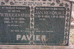 PAVIER Pieter Igenatius 1898-1955 :: PAVIER Jan Hendrik L. 1925-1968