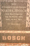 BOSCH Martha J. nee BREYTENBACH 1923-1955