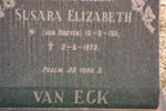 ECK Susara Elizabeth, van nee VAN ROOYEN 1911-1972