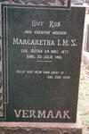 VERMAAK Margaretha I.M.S. 1877-1961
