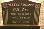 ZYL Aletta Susanna, van 1925-1962