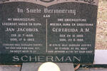 SCHERMAN Jan Jacobus 1899-1962 & Gertruida A.M. 1908-1990