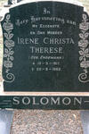 SOLOMON Irene Christa Therese nee ENDEMANN 1917-1962