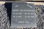 RENSBURG Gil, Janse van 1908-1995 :: JANSE VAN RENSBURG Susie 1925-1996