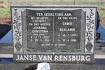 RENSBURG Dawid Benjamin, Janse van 1921-1999 & Johanna Christina SWART 1932-1991