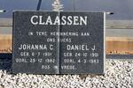 CLAASSEN Daniël J. 1901-1983 & Johanna C. 1901-1982