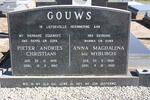 GOUWS Pieter Andries Christiaan 1906-1987 & Anna Magdalena MYBURGH 1908-1990