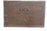 FICK Dirk Cornelus 1917-1999